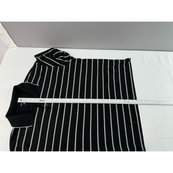 Grand Slam Golf Men's Sz 2XL Black White Striped Short Sleeve Polo Shirt - Picture 7 of 8